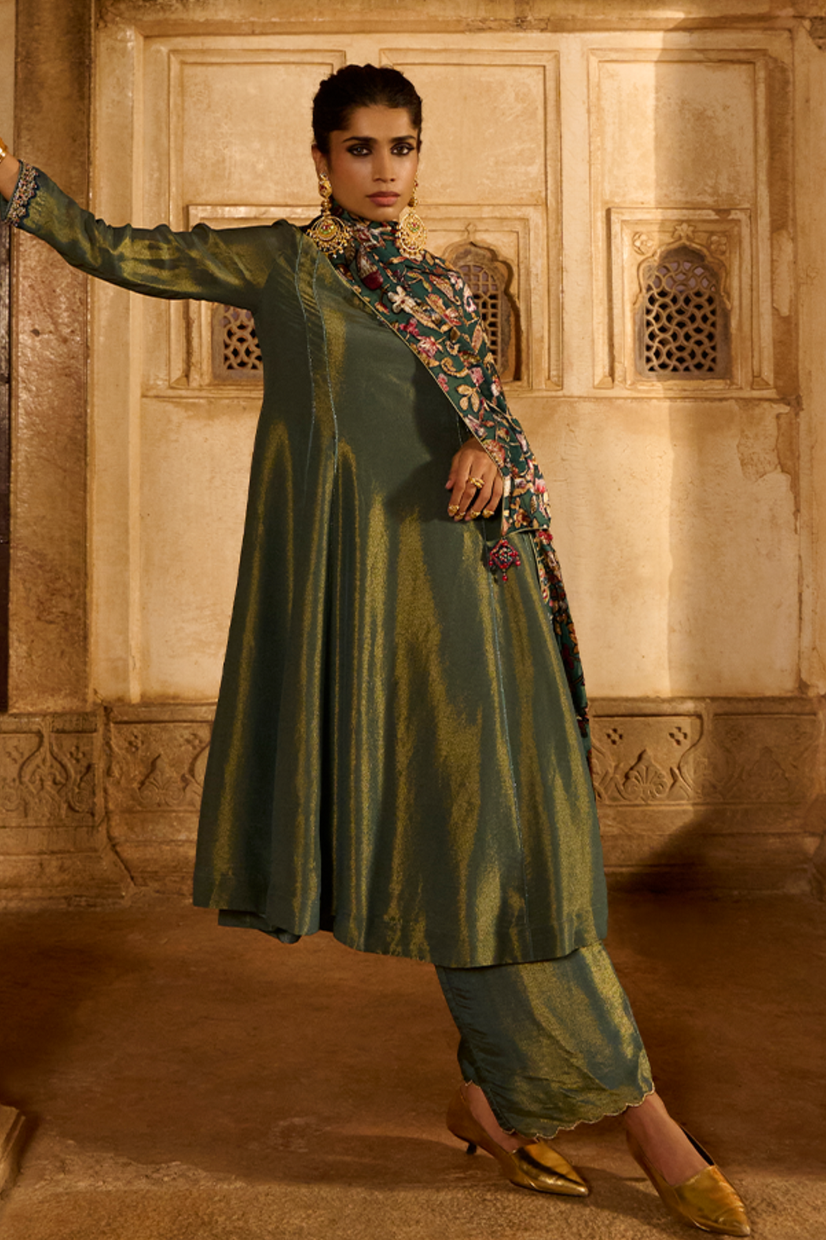 Farima Kurta Set in Teal