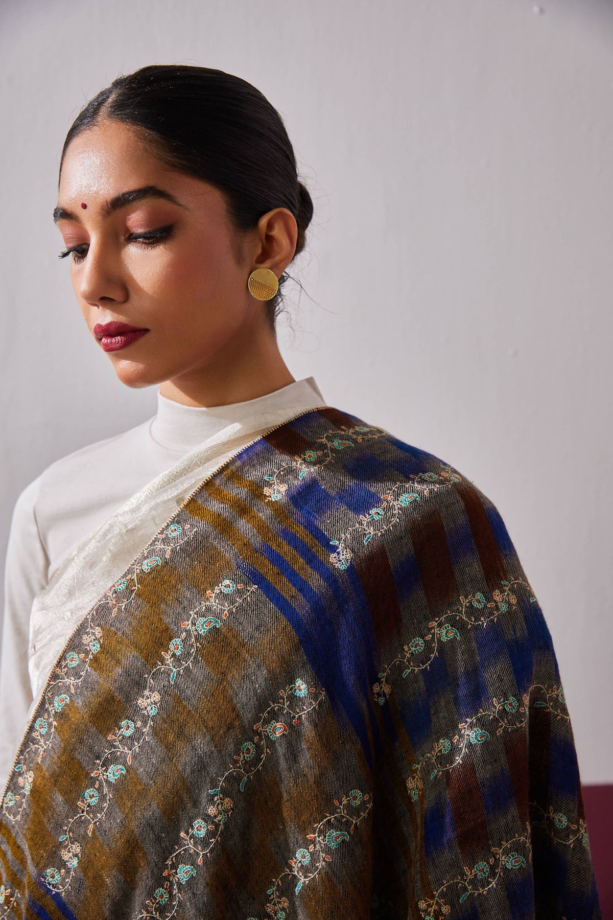 Palla Work Stole in Multicolour