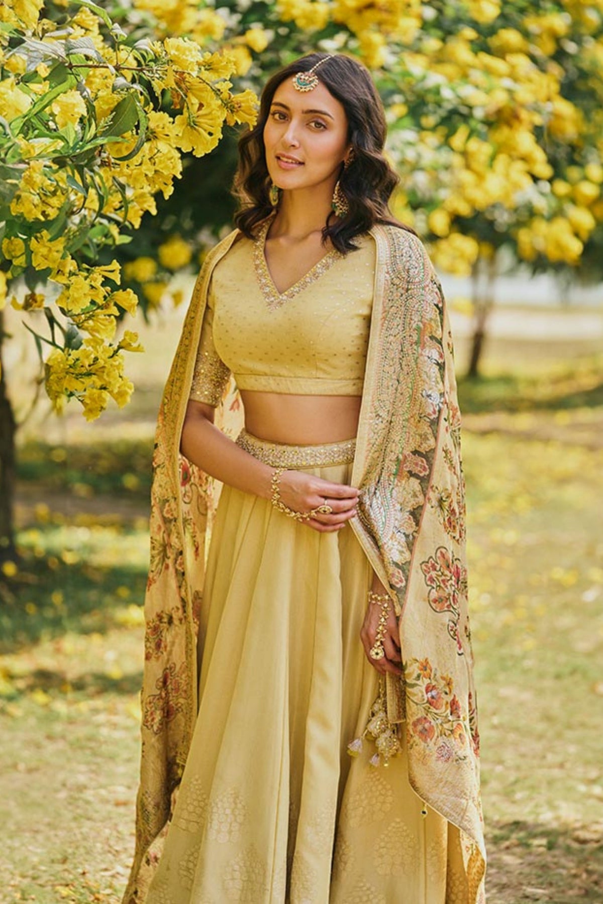 Dua Lehenga Set In Yellow