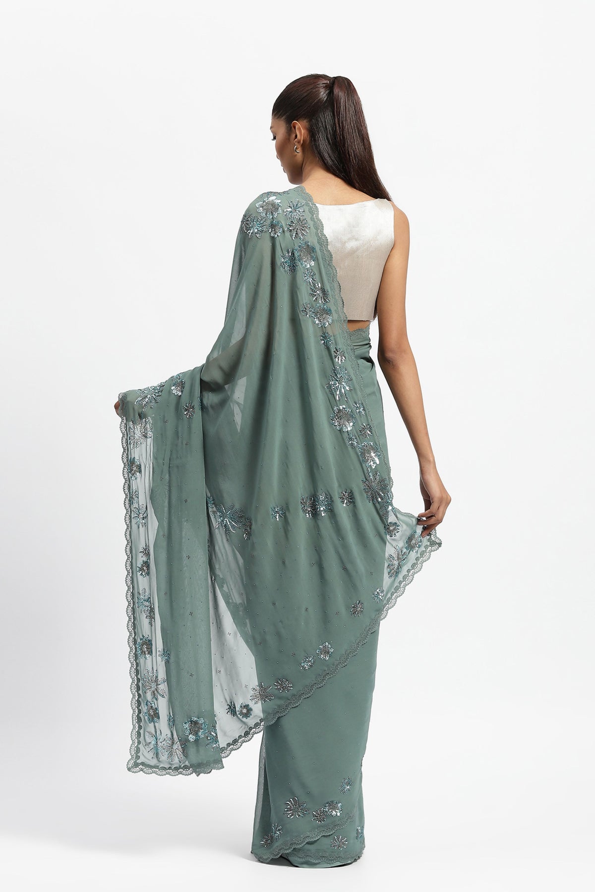 Half Past Noon Embroidered Saree