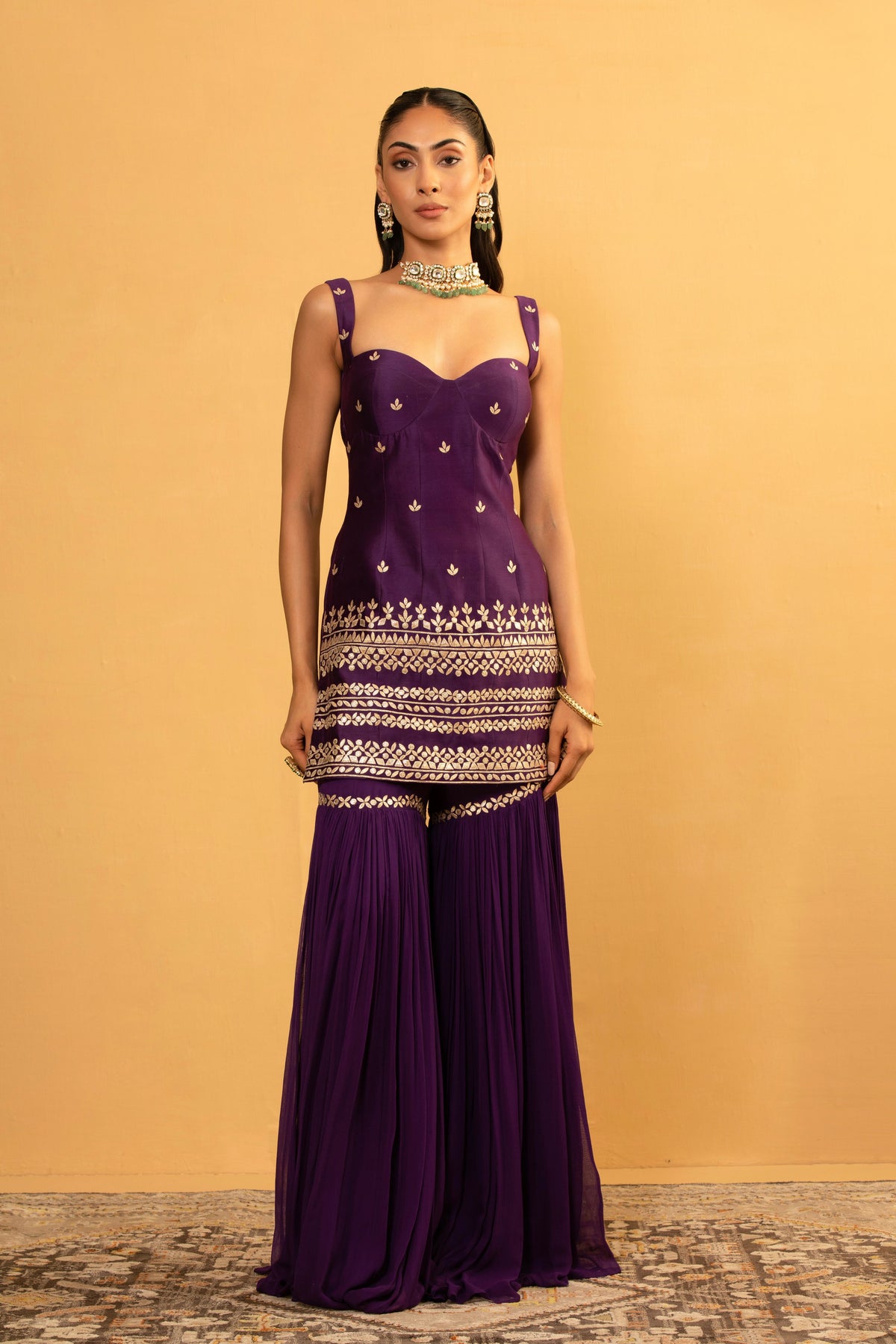 Purple Sharara Set