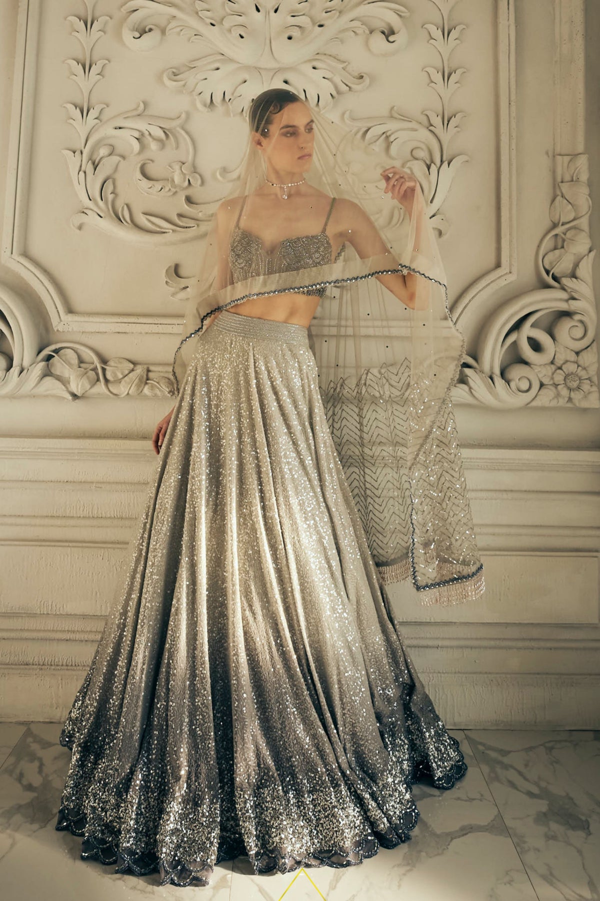 Grey Lehenga Set