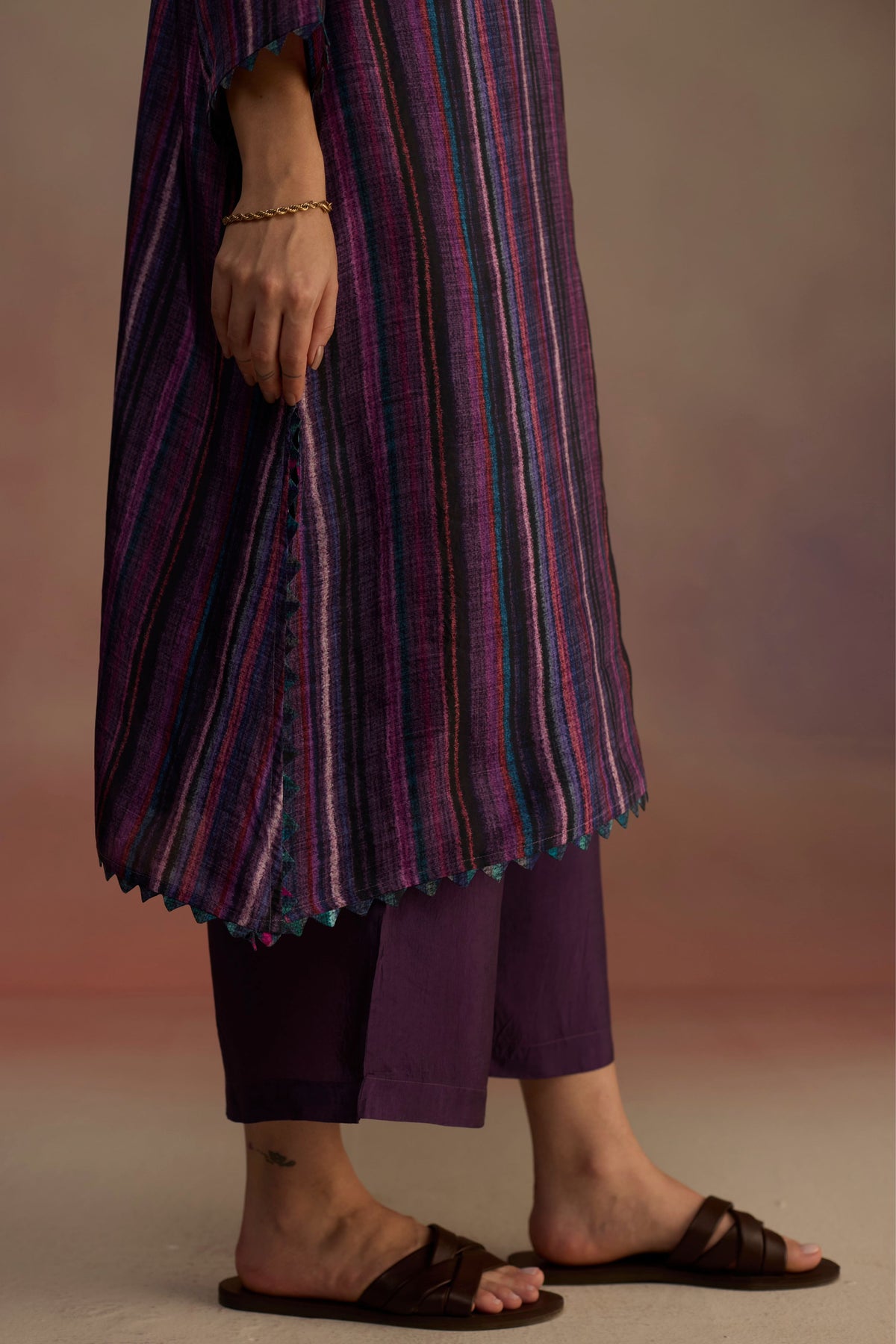 Awning Long Purple Kurta