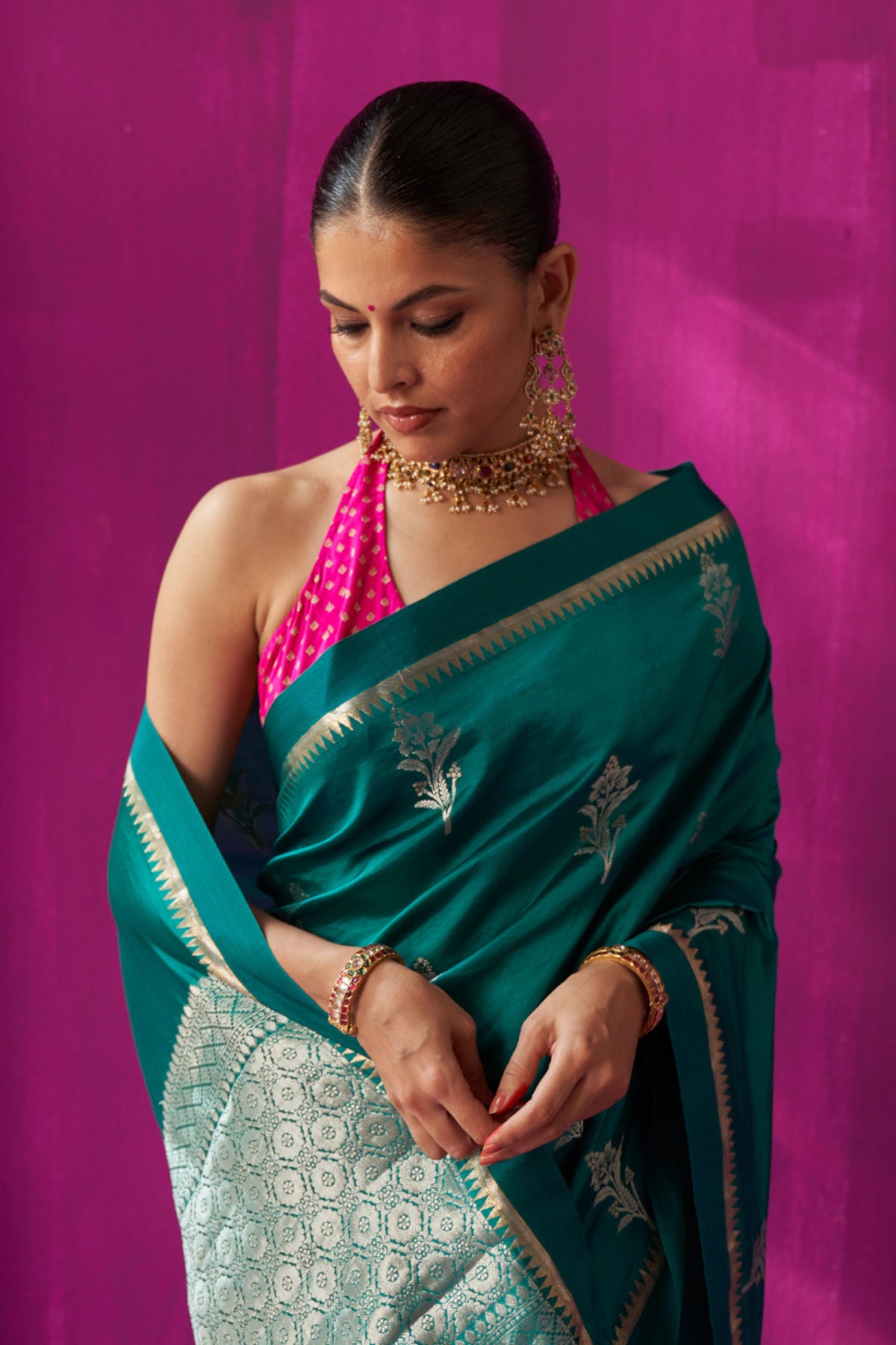 Madhavi Green Saree