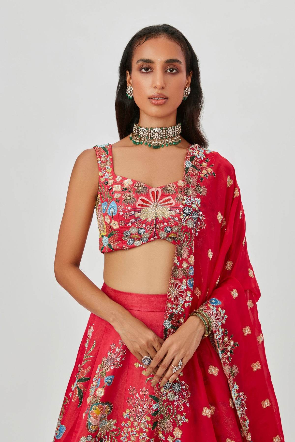 Carmine Pink Zahra Lehenga