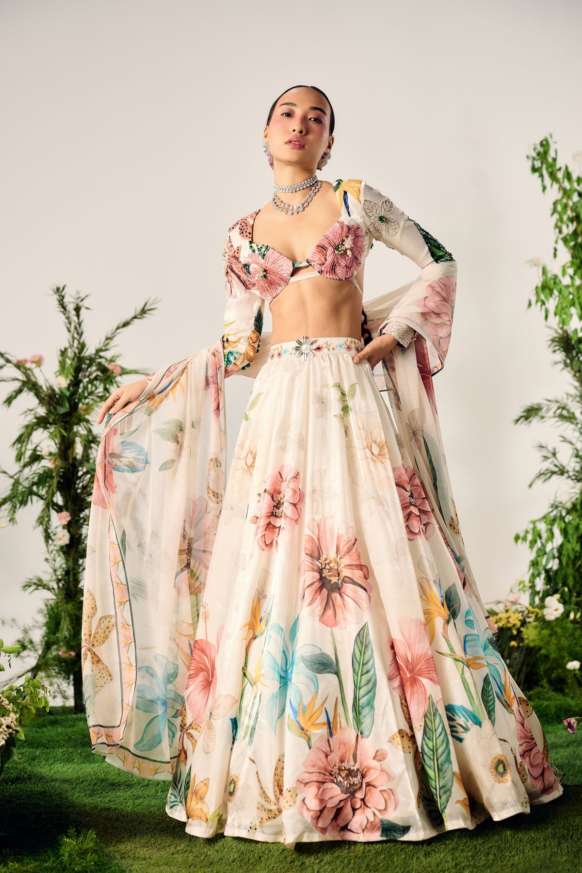 Pastel Floral Lehenga Set