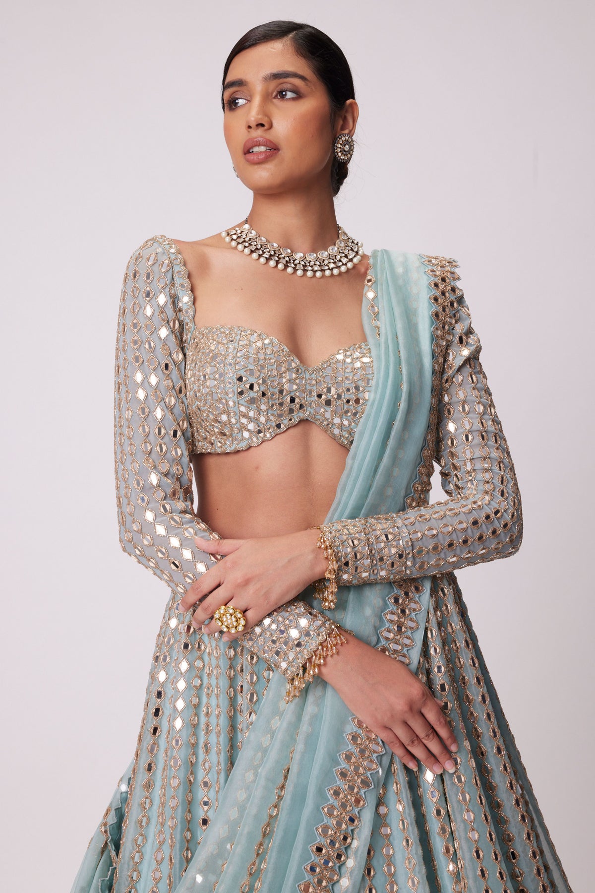 Powder Blue Lehenga Set