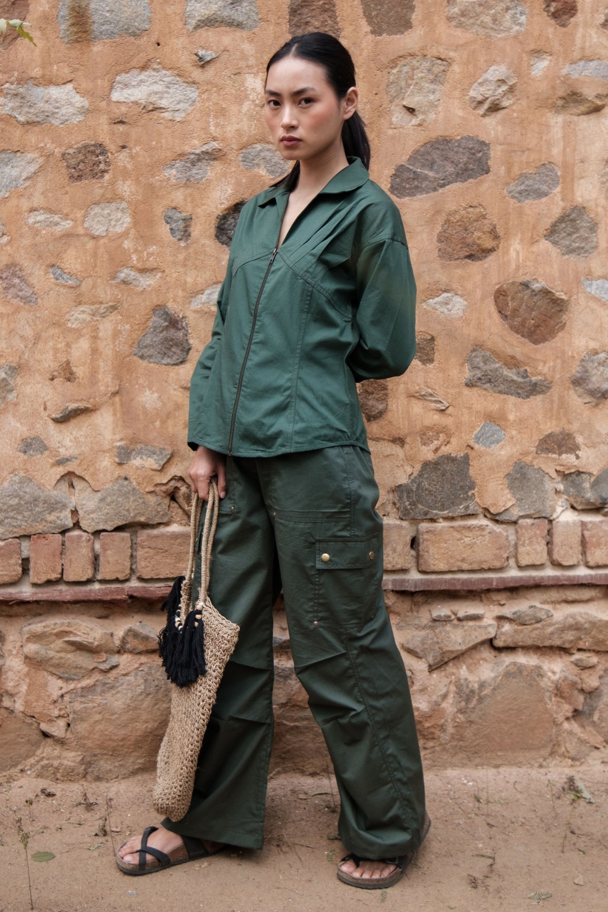 Deep Green Pleated Arizona Shirt