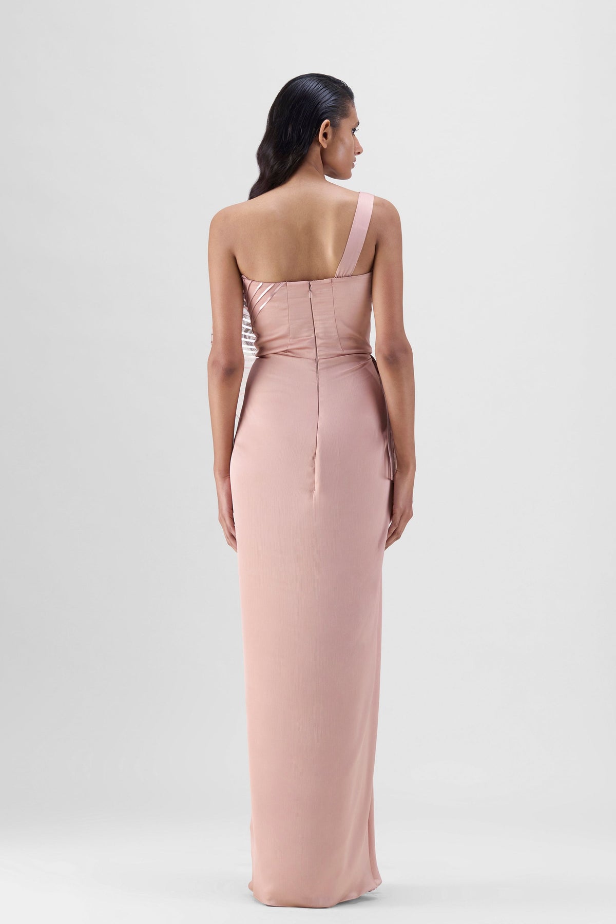 Rose Sun Ray Draped Gown