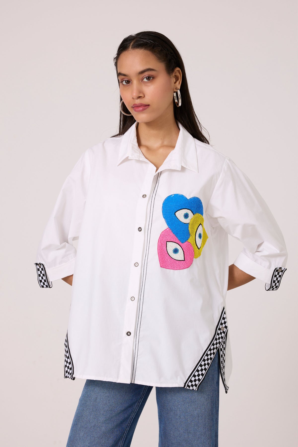 Doris Applique Bright White Shirt