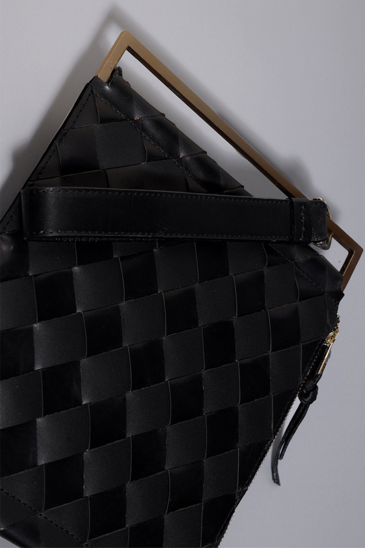 Black Handcrafted Weave Pouchette