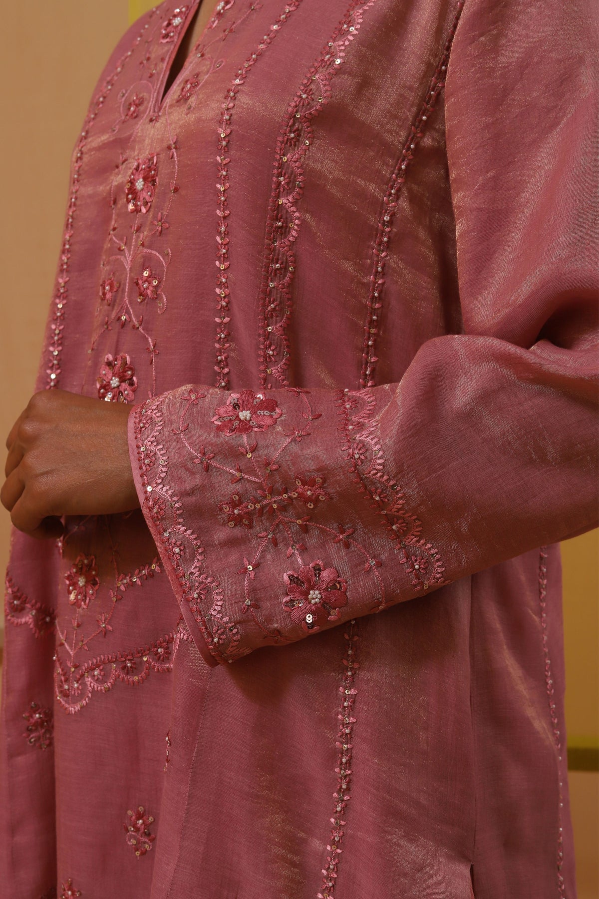 Rose Pink Short Kurta Set