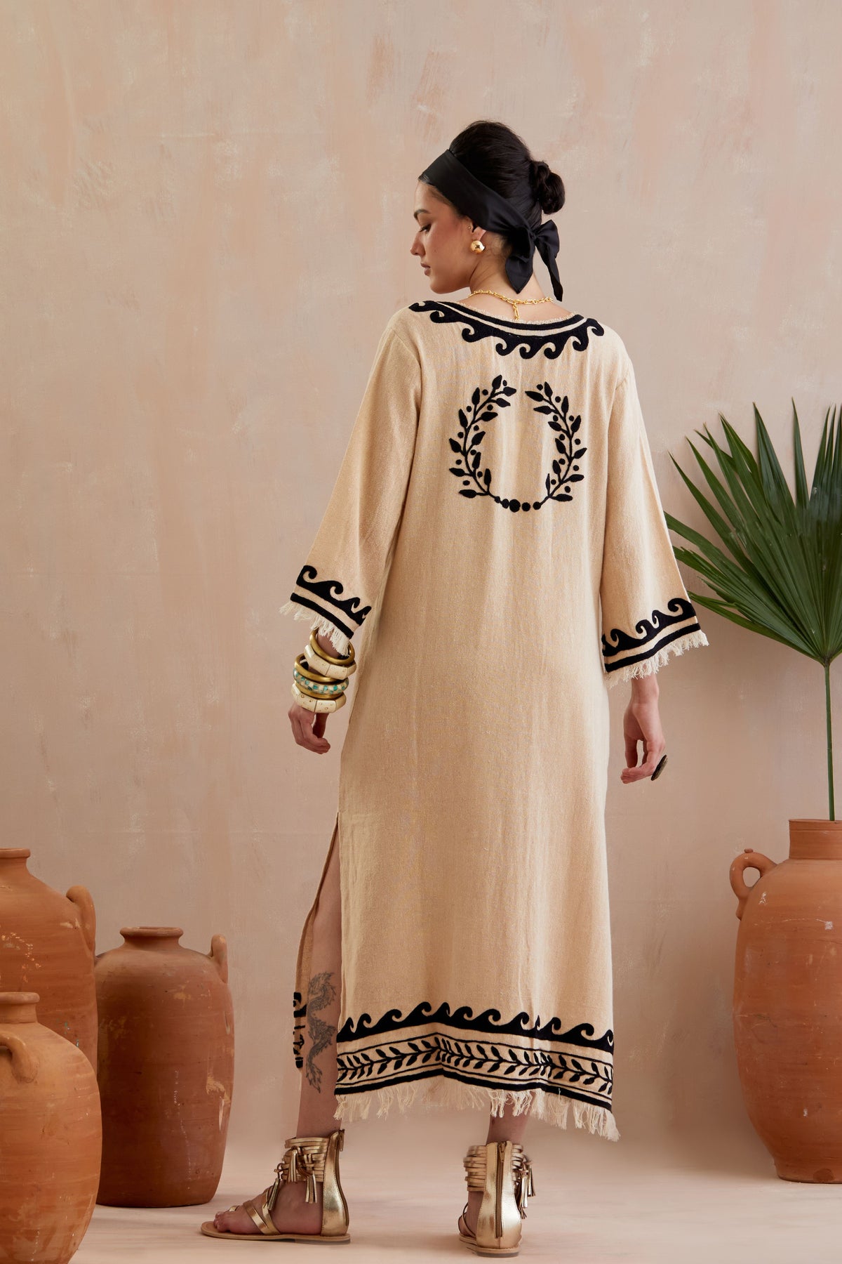 Beige Embroidery Dress