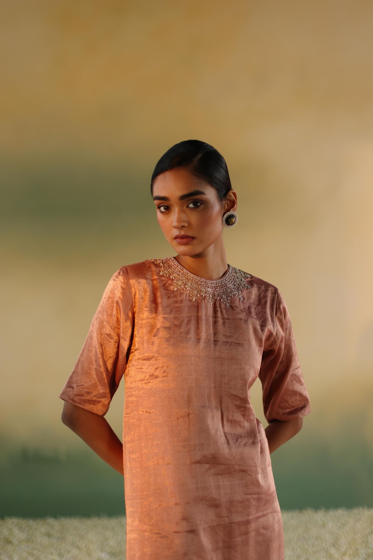 Manjari Rose Gold Kurta