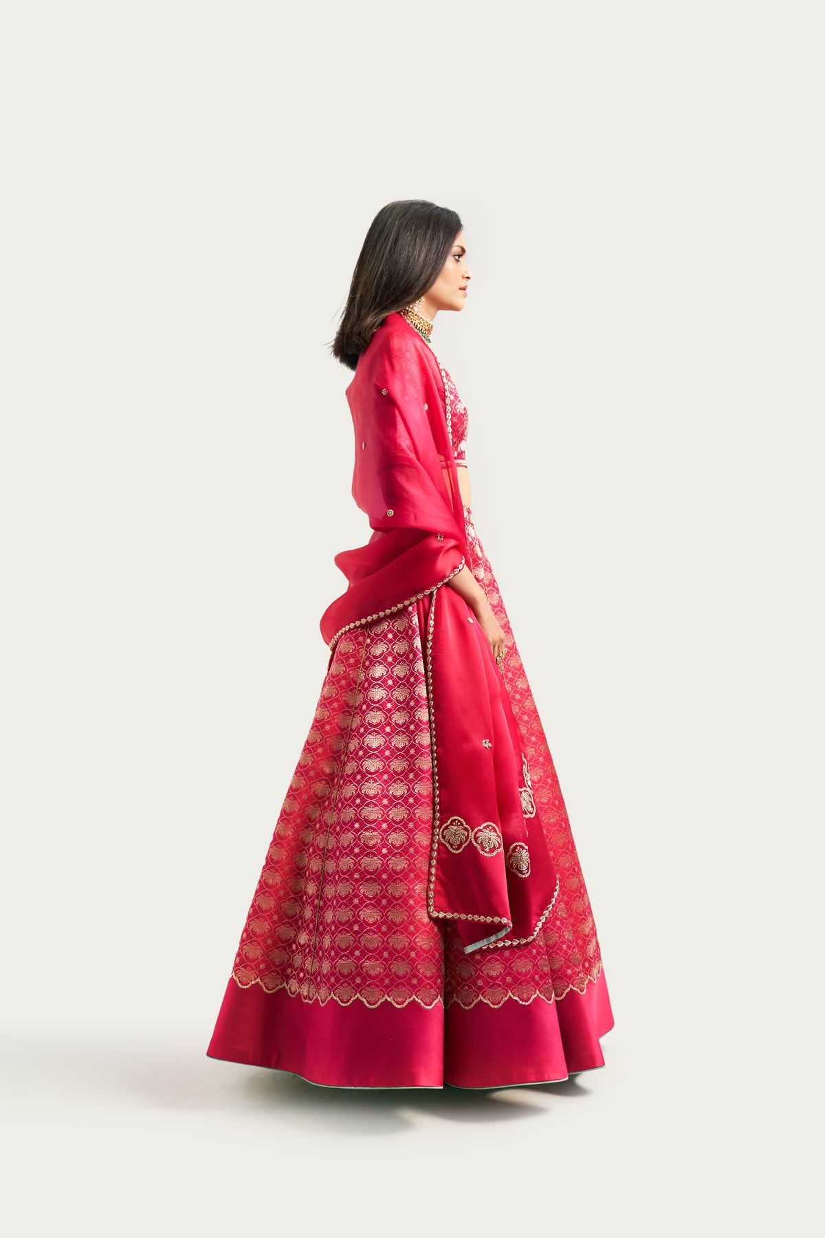 Malabar fuchsia lehenga set