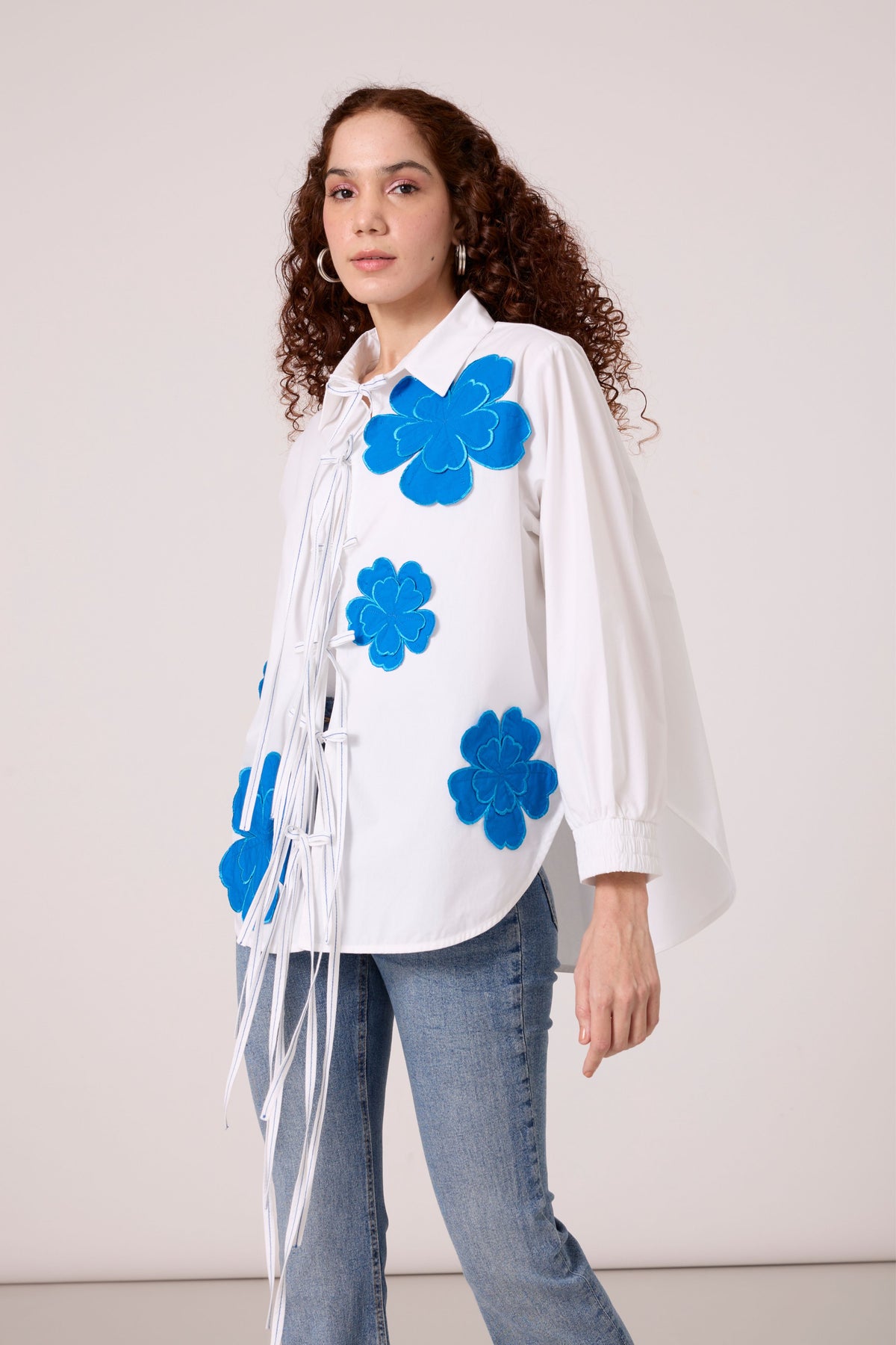 Ariel Applique Aster Blue Shirt