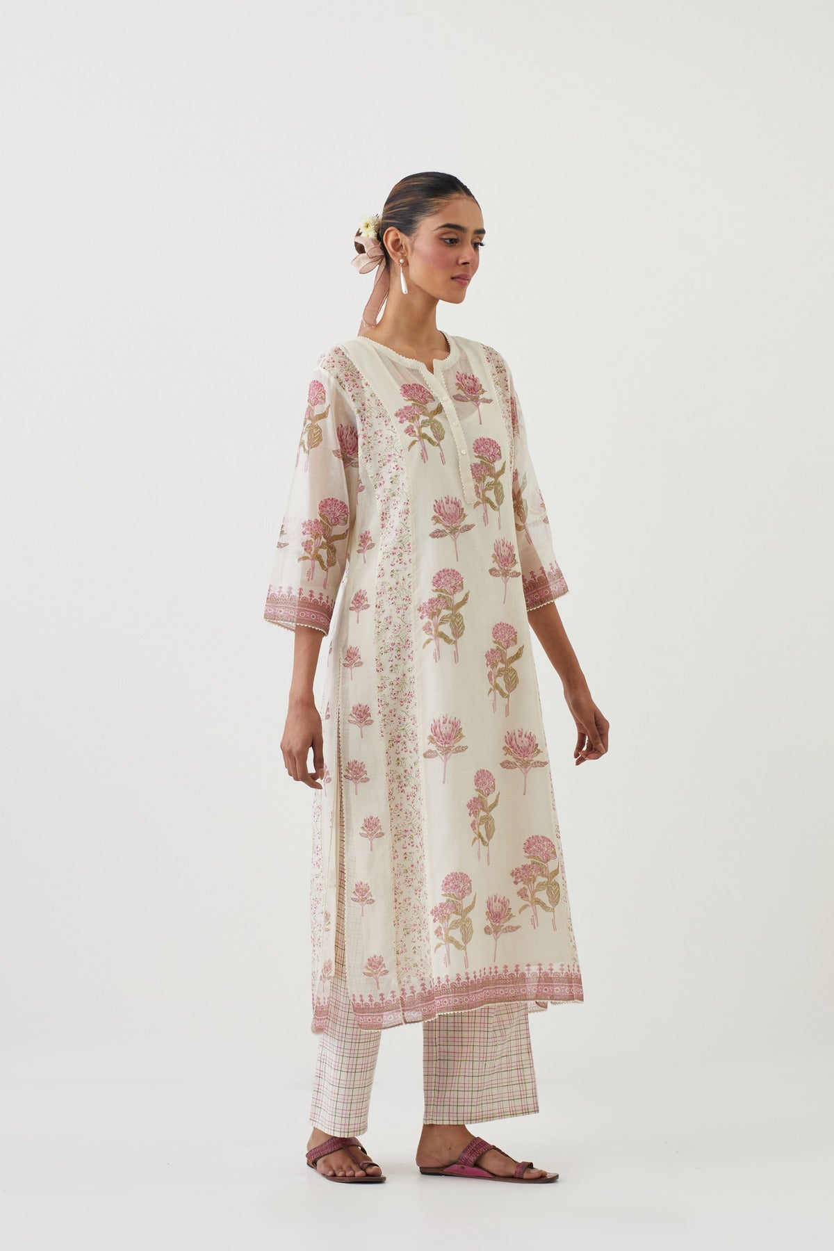 Pink Bloom Kurta Set