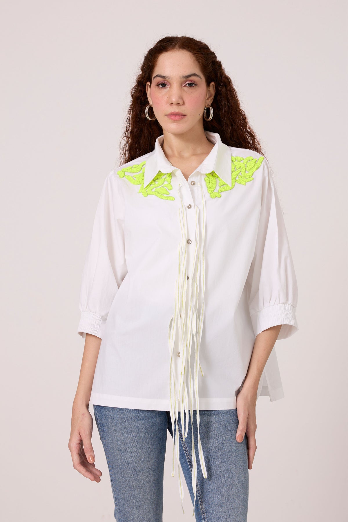 Emory Applique White Shirt