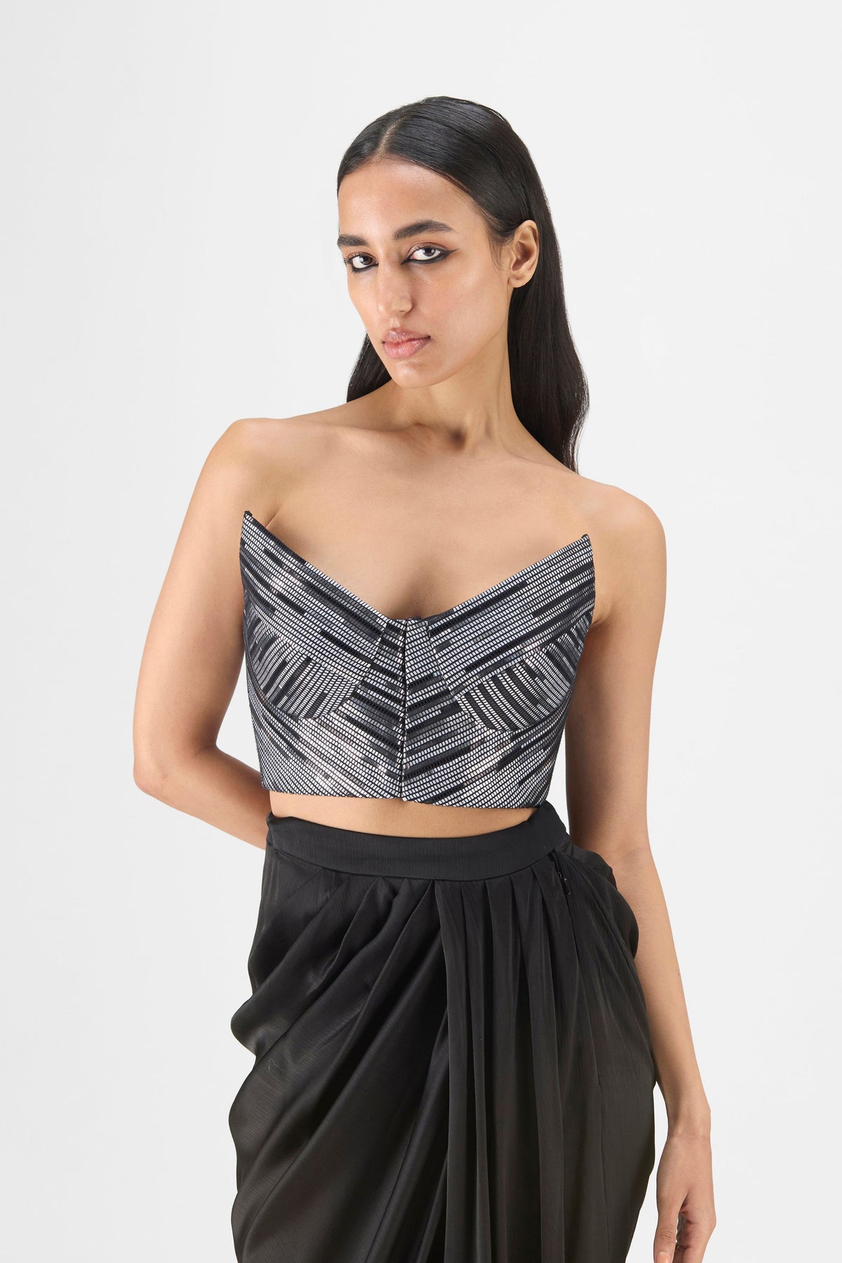 Woven Bustier And Skirt Set