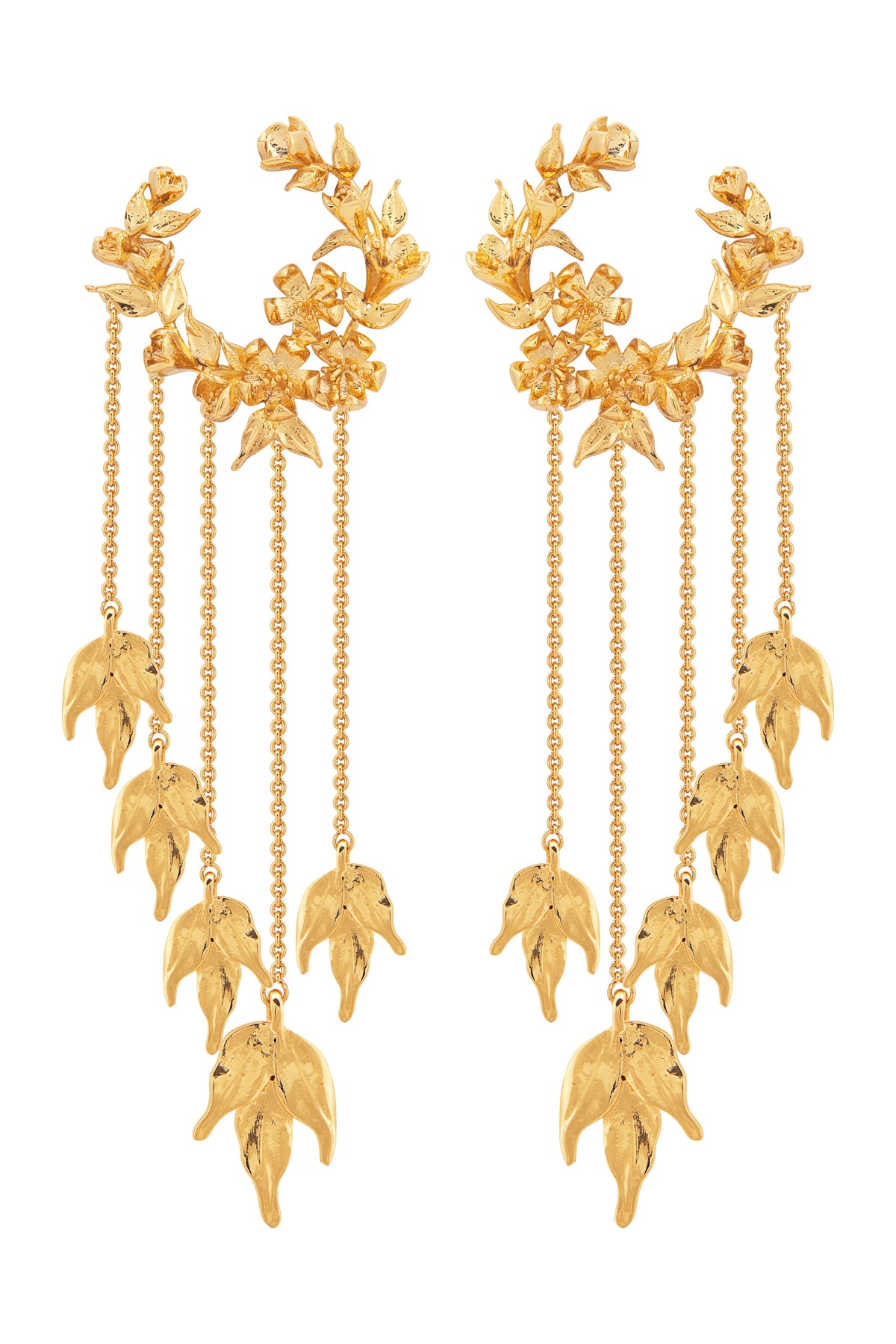 Yellow gold wreath of eros earrings