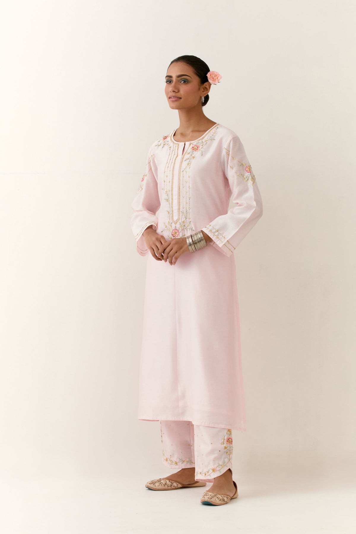 Light Pink Placket Kurta