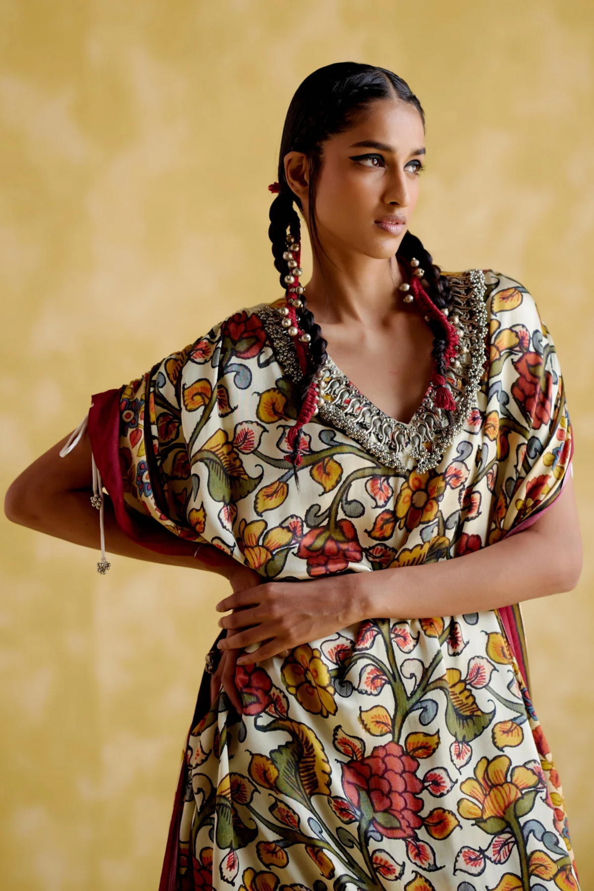 Selenemaroon Digital Print Kaftan