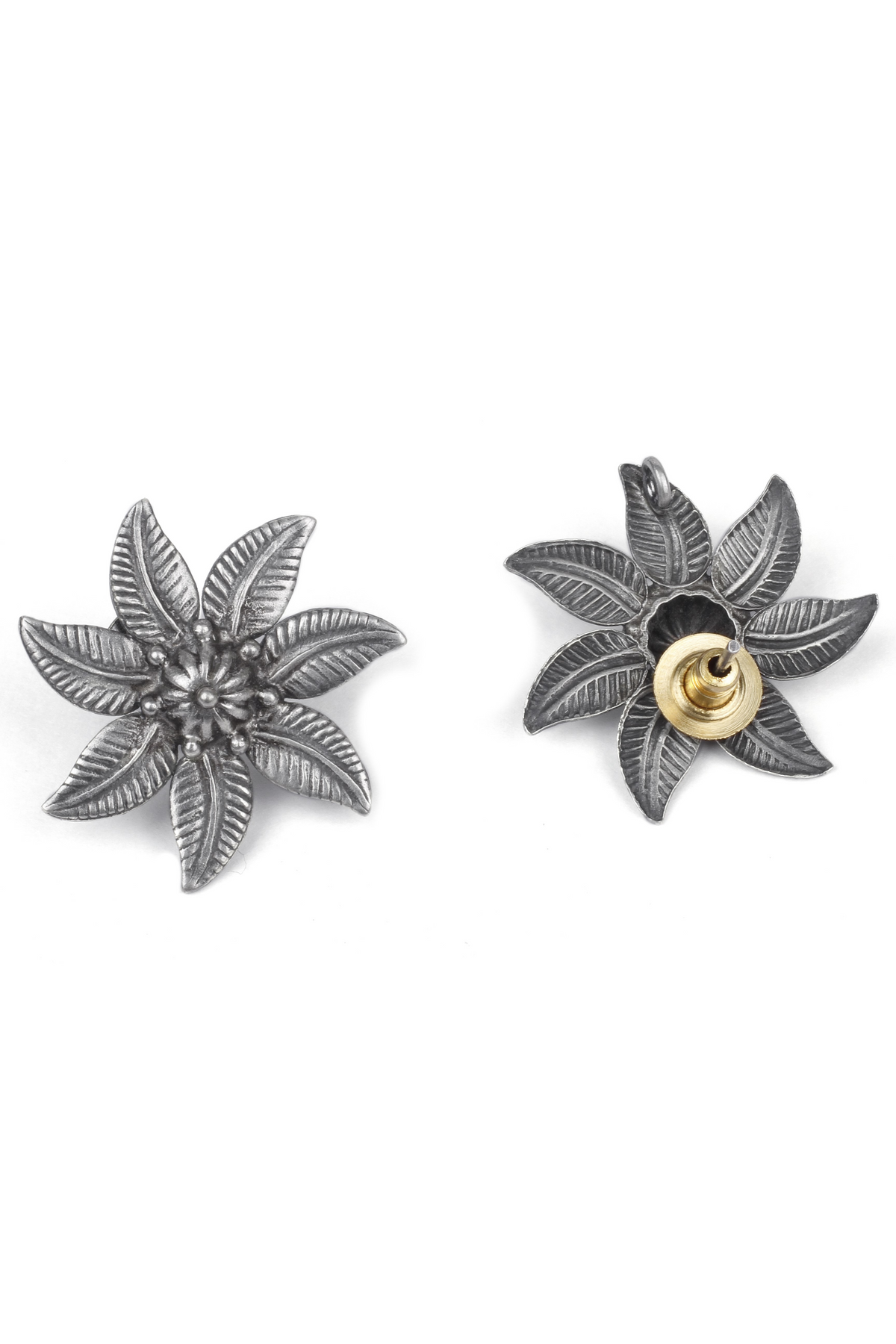 Jannat Silver Floral Earrings