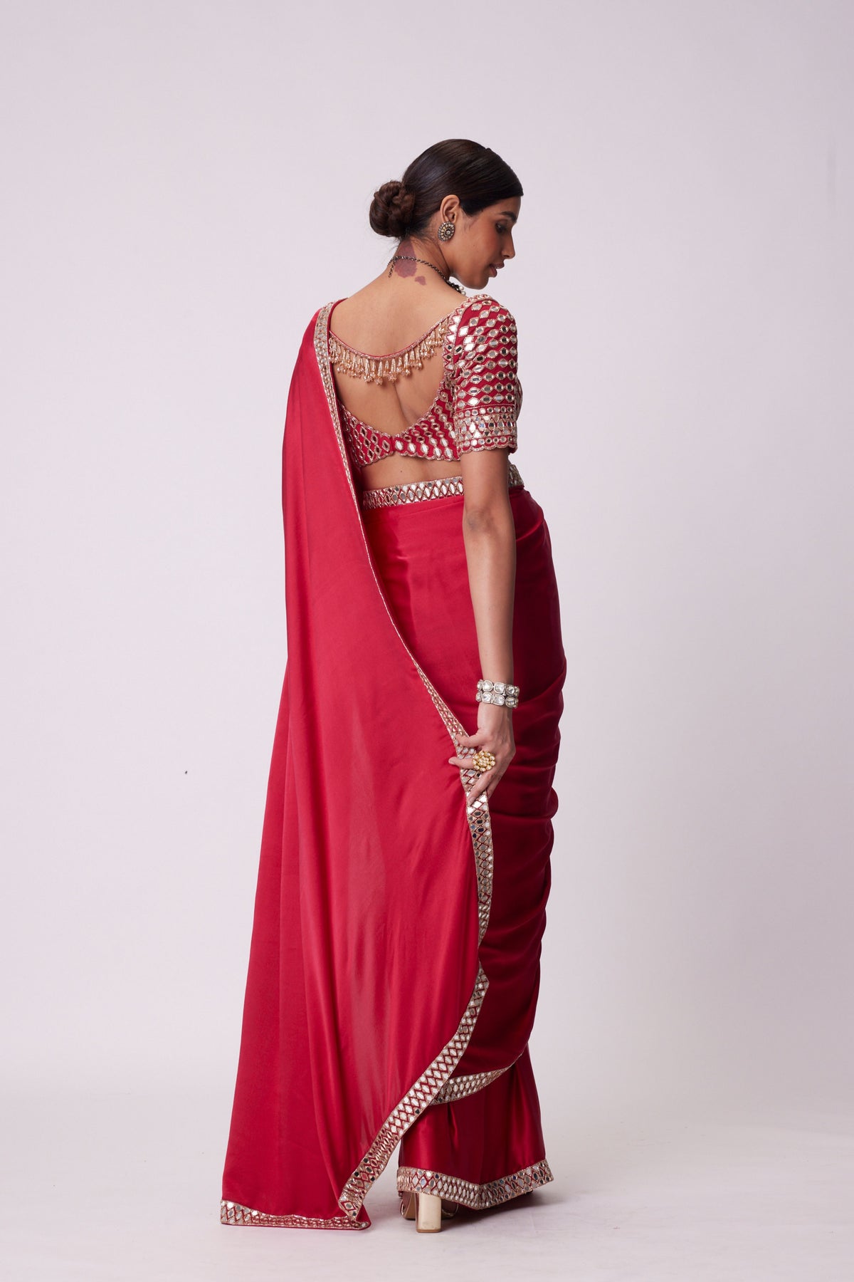 Crimson Red Saree Set