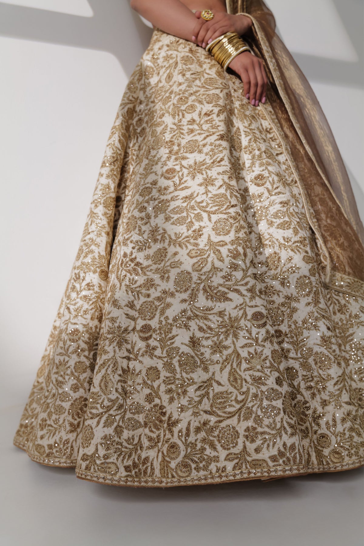 Brown Embroidery Lehenga Set