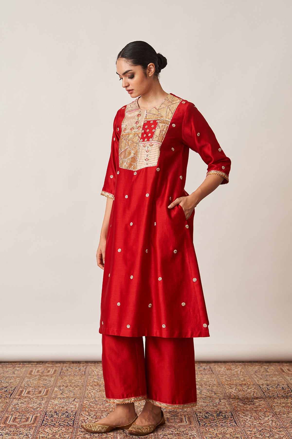 Red Kurta Set