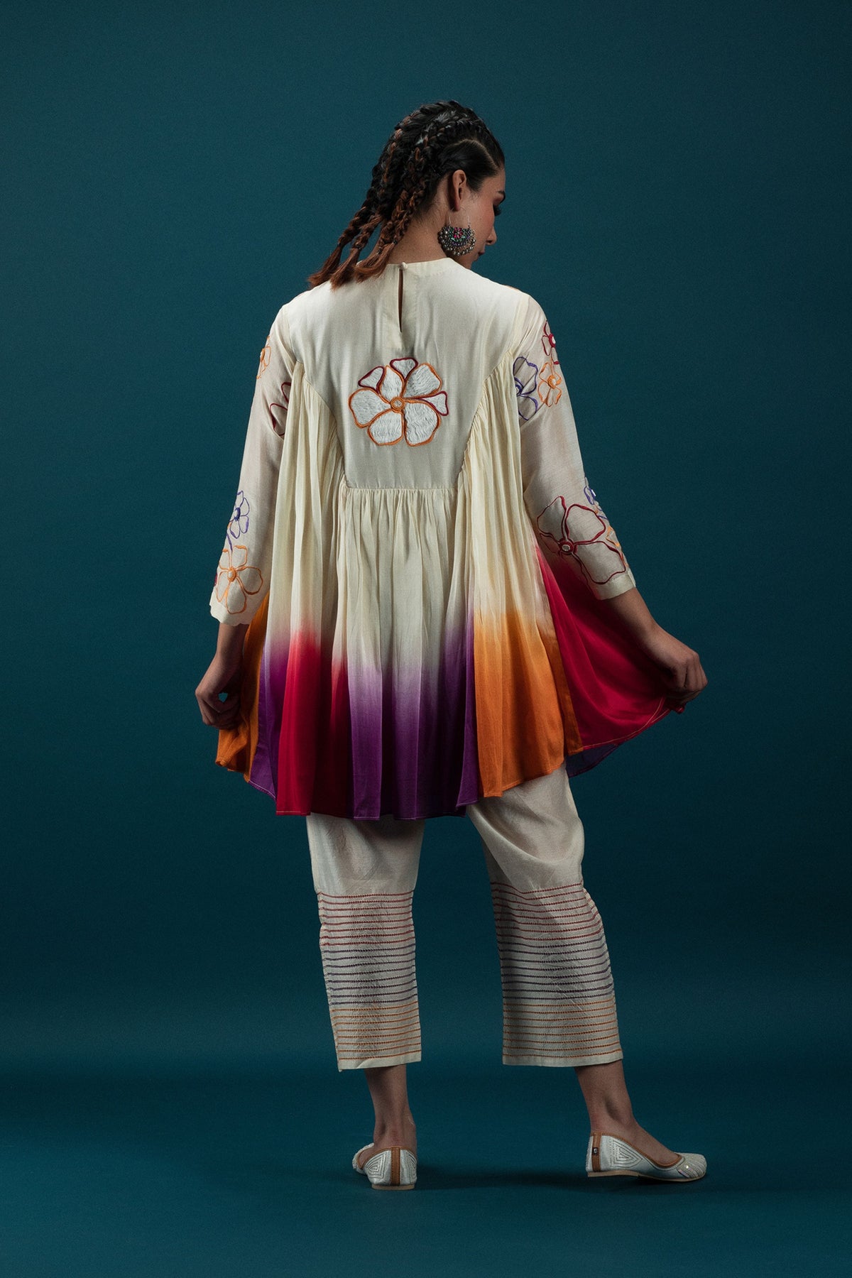 Saffron And Off White Tunic