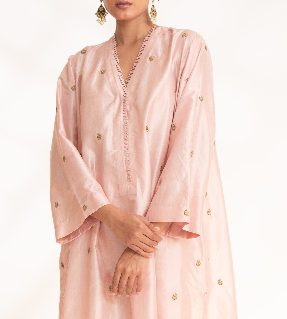 Nude Pink Ojal Tunic Set