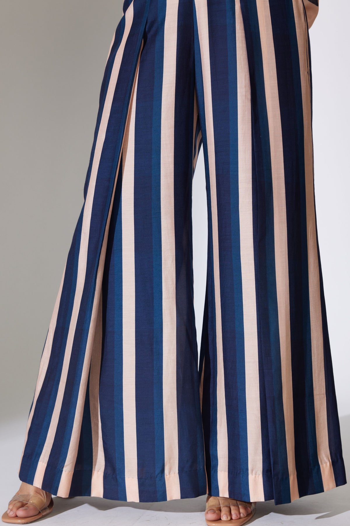 Beige and Blue Stripe Pant