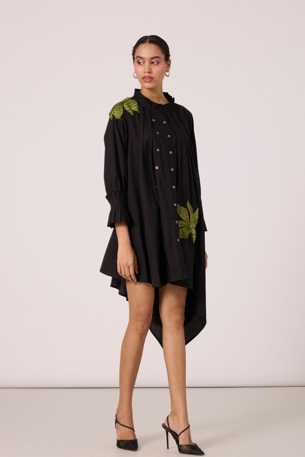 Cove Applique Black Dress