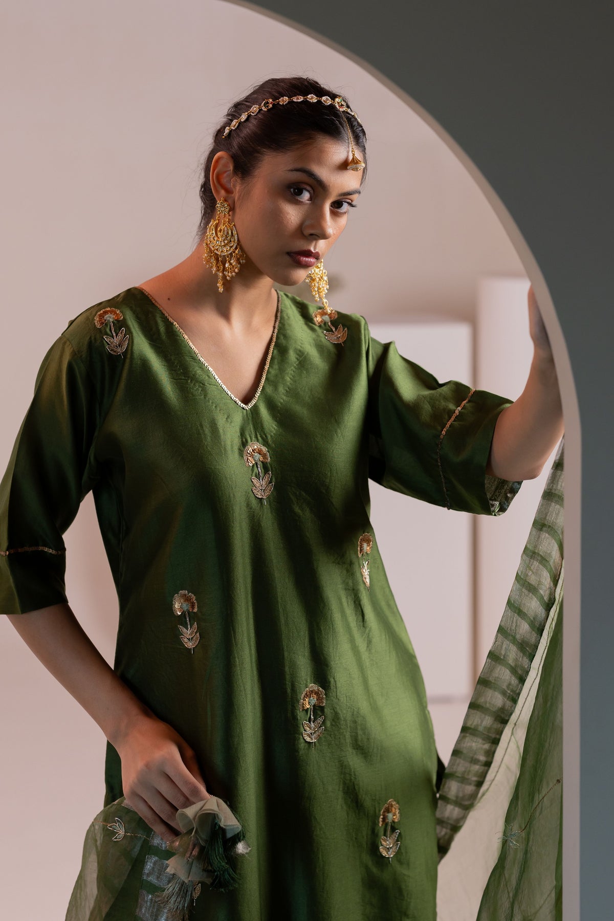 Sidhyaa Green Kurta Set