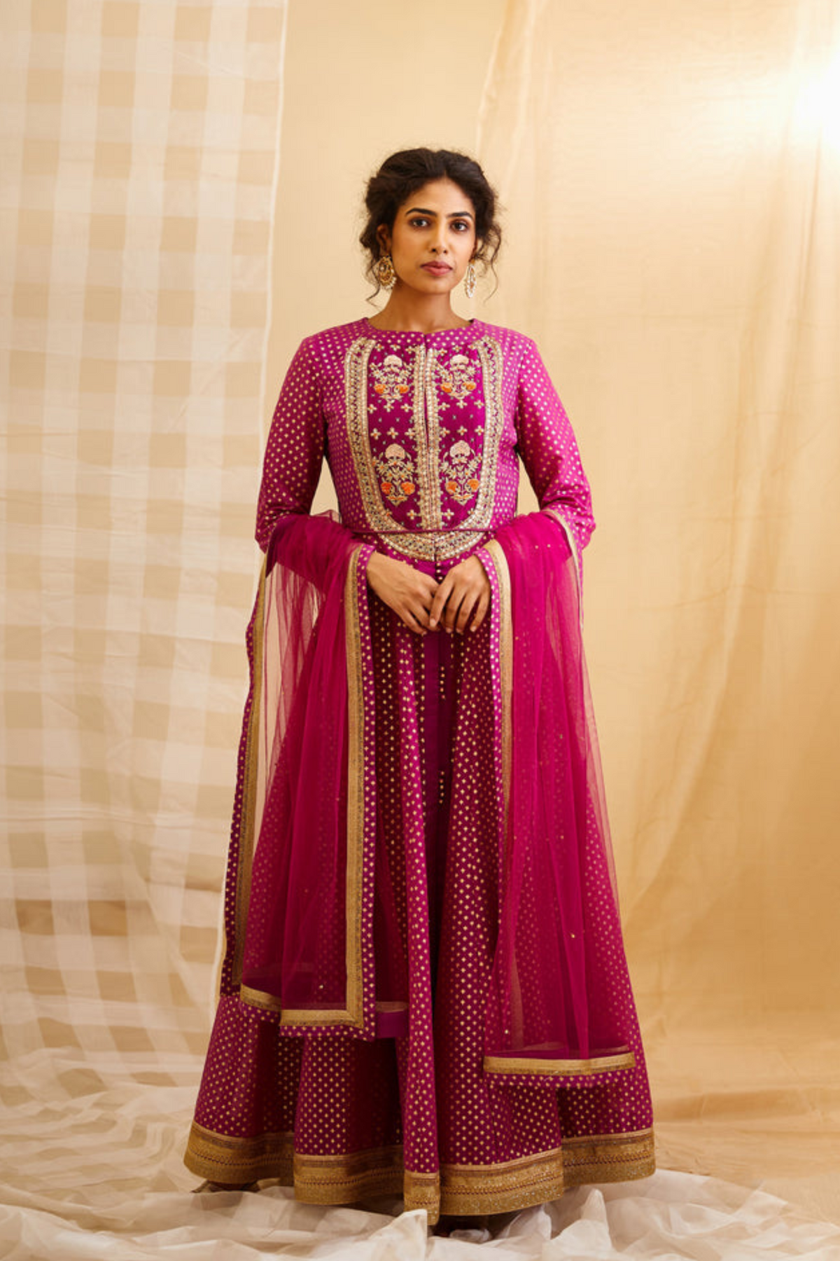 Wine Pink Anarkali Set