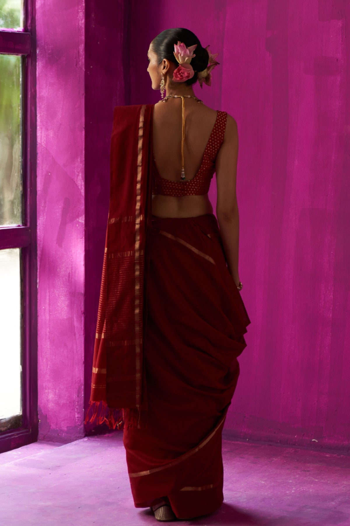 Heena Maroon Saree