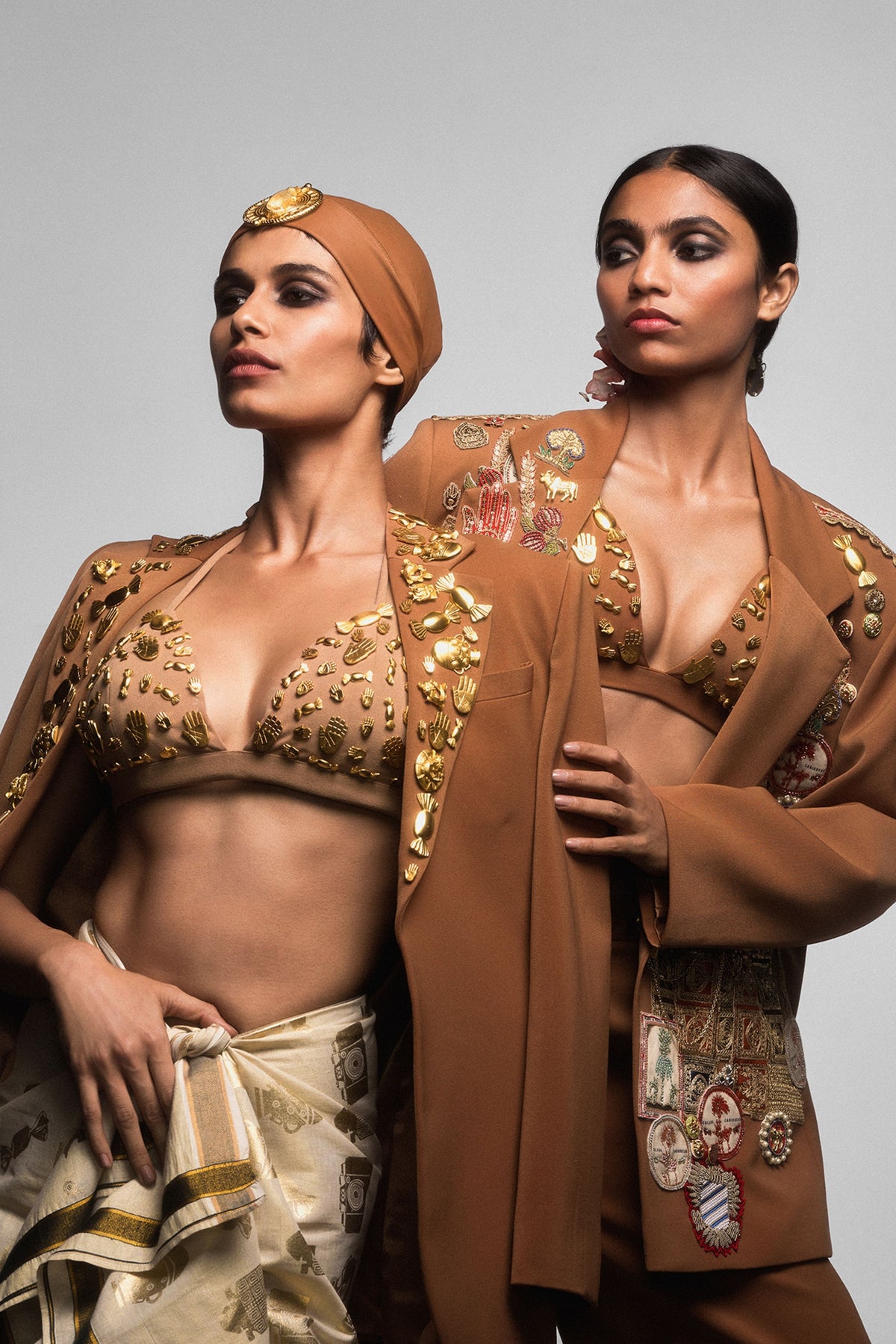 The Tan Trophy Jacket With Bra
