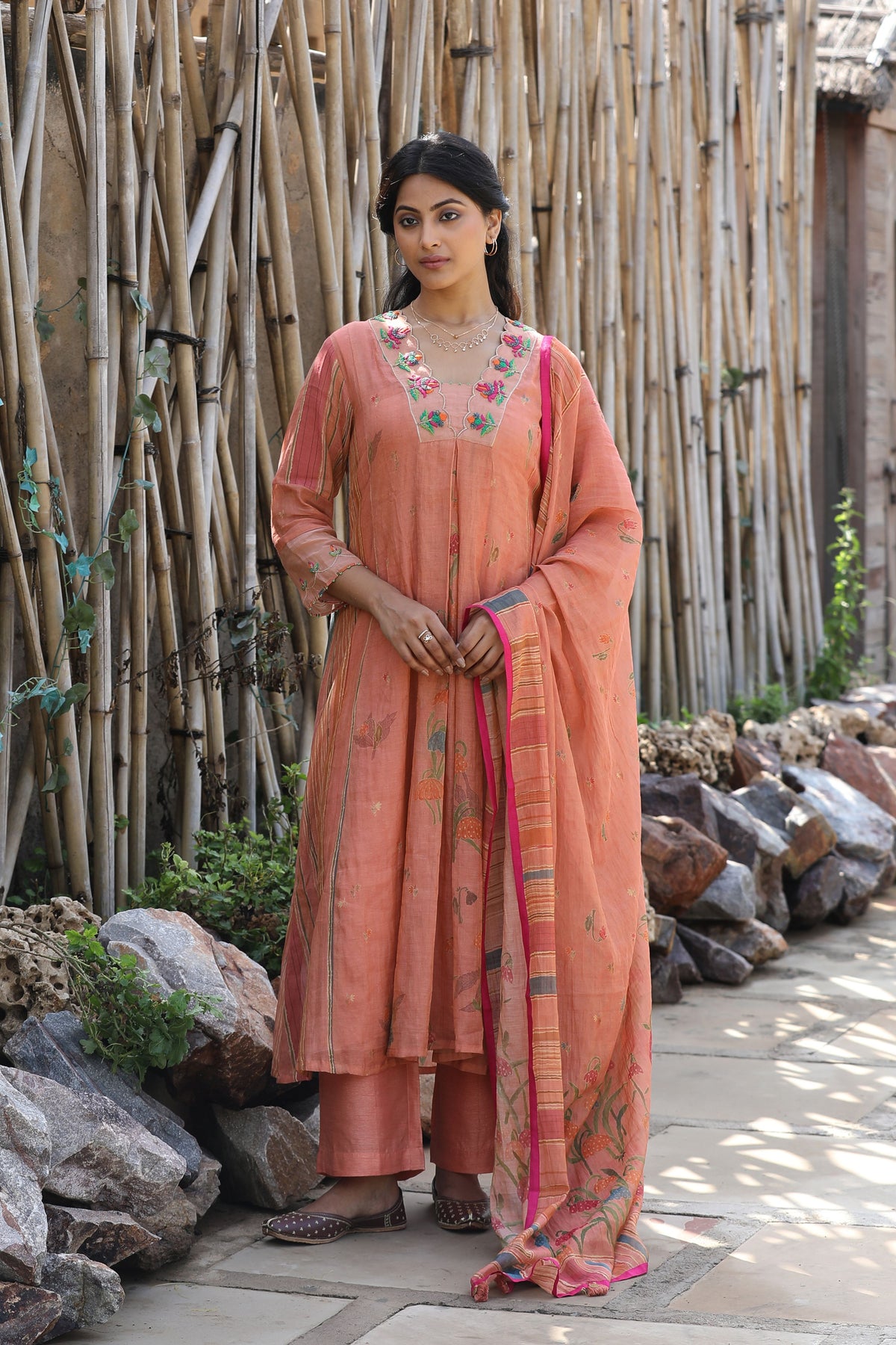 Peach Kurta Set