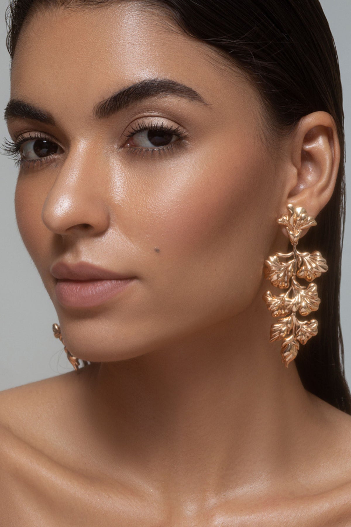 Rose gold flos earrings