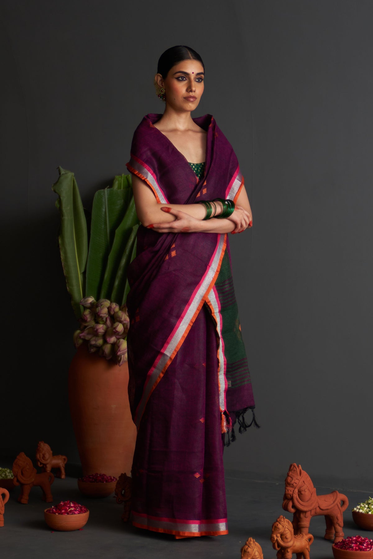 Bulbul Purple Saree