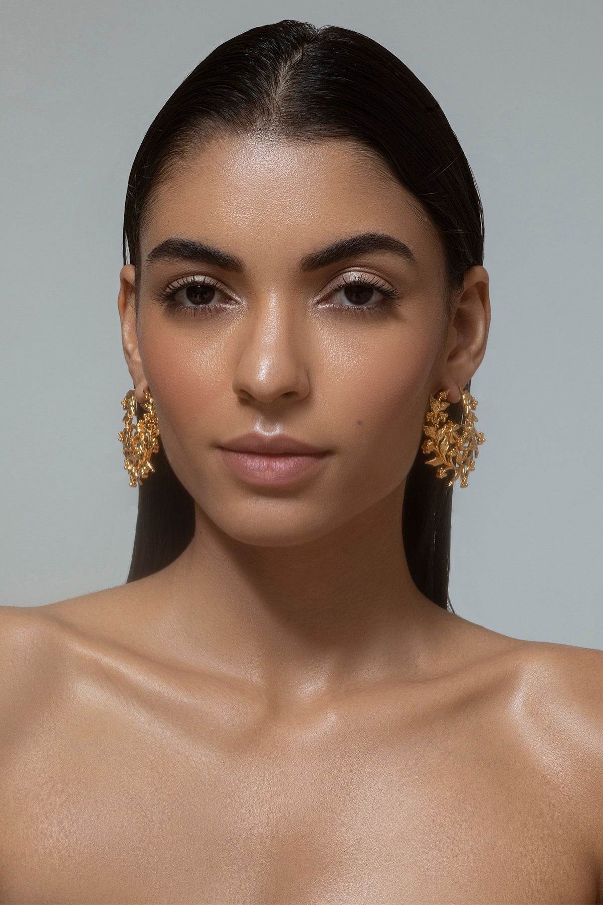 Yellow gold harmony earrings