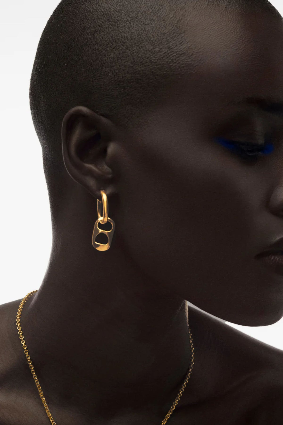 Golden Can Hoops Earring