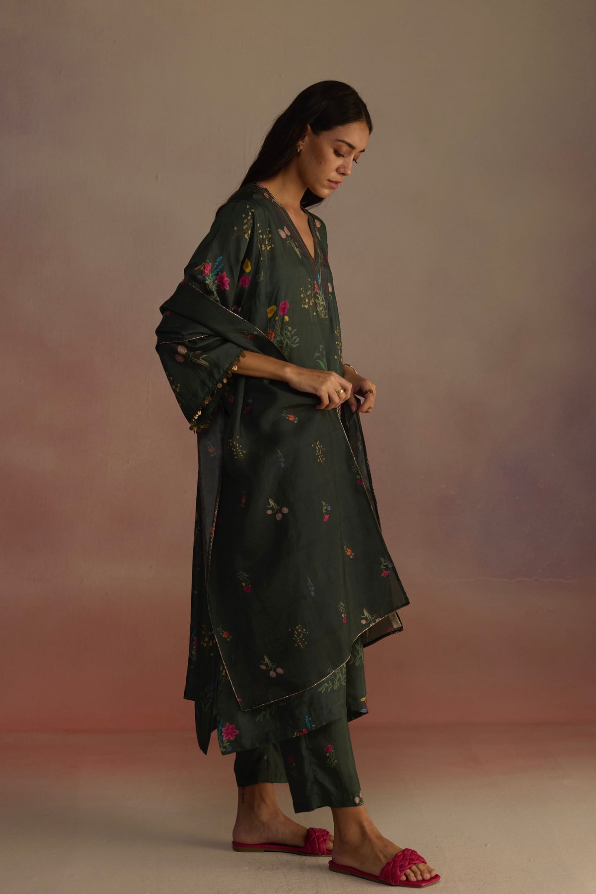 Zaira Long Green Kurta