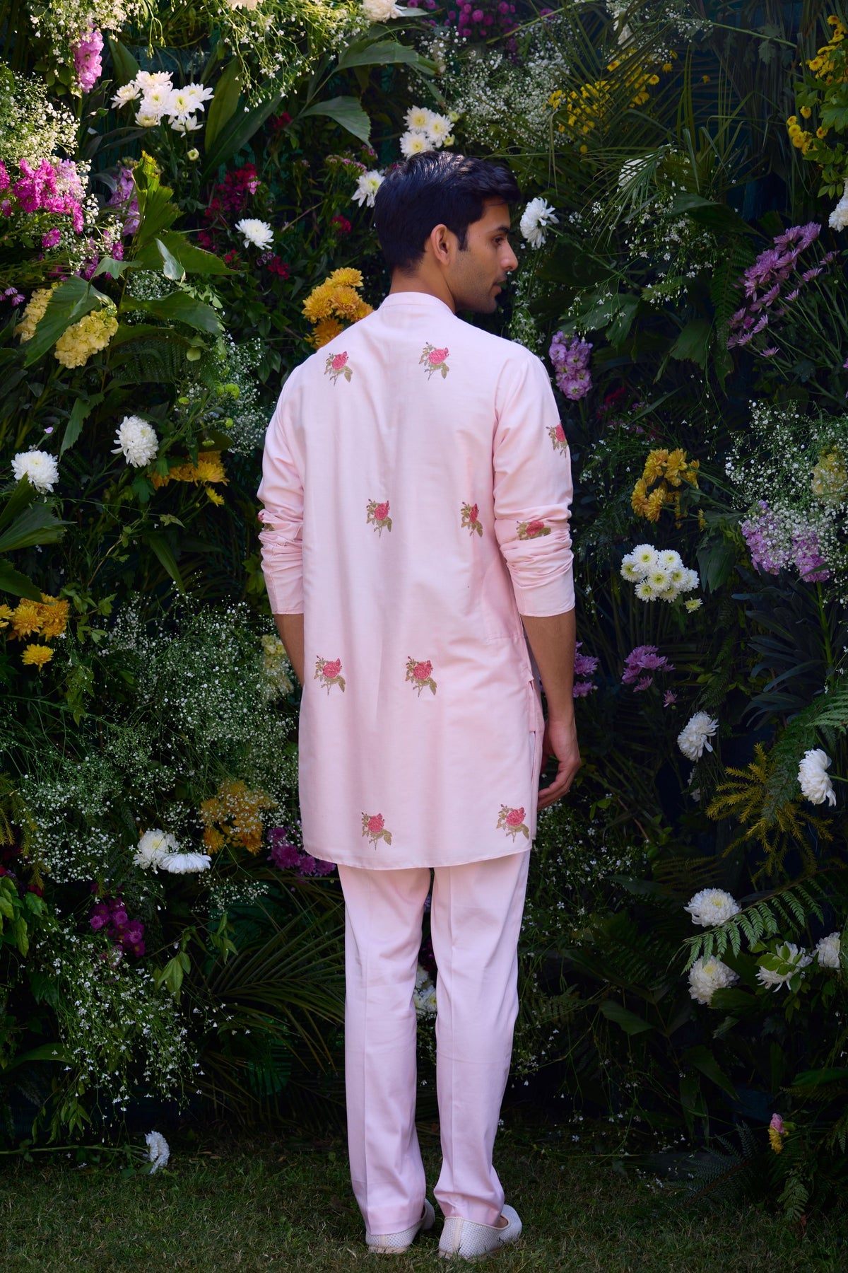 Crystal Pink Kurta Set With Jacket