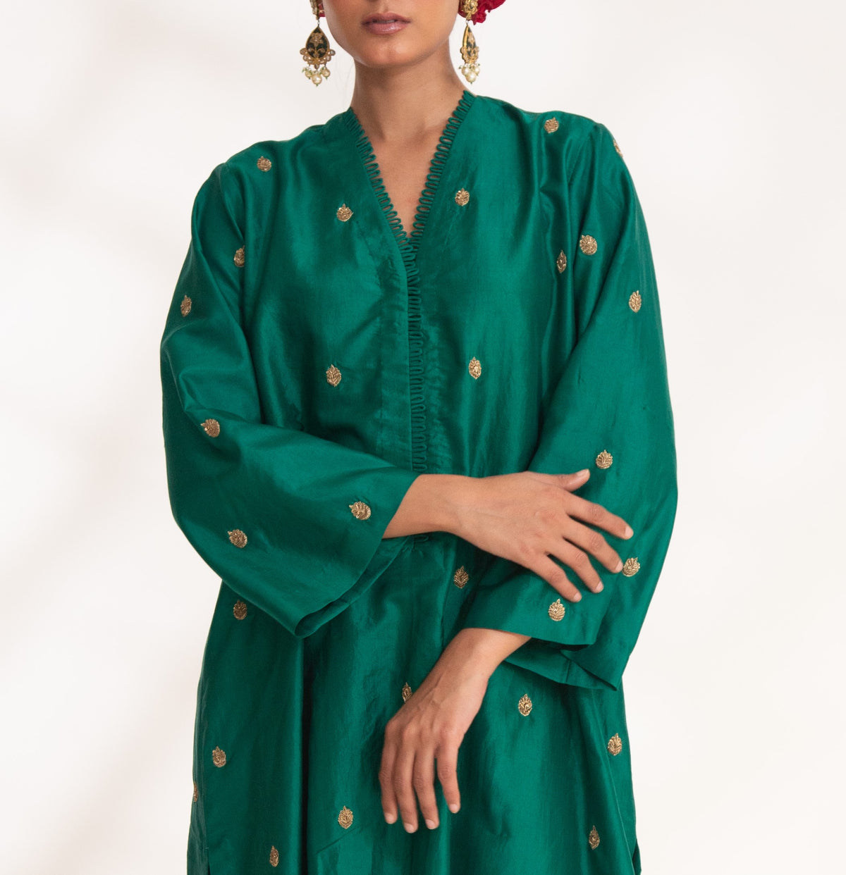 Emerald Green Ojal Tunic Set