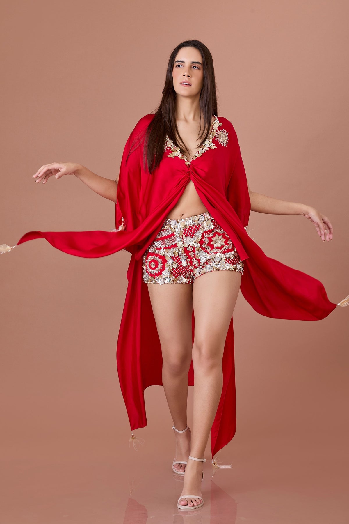 Red Satin Kaftan