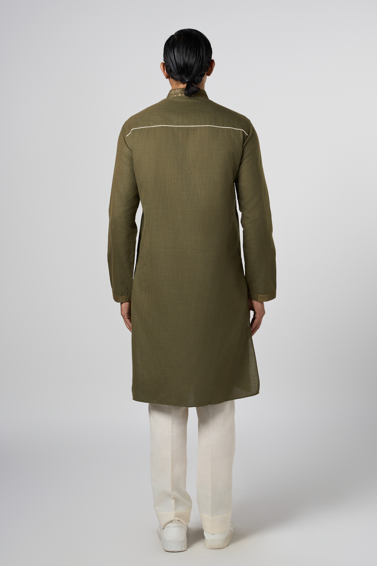 Conceptual Pitta Olive Kurta