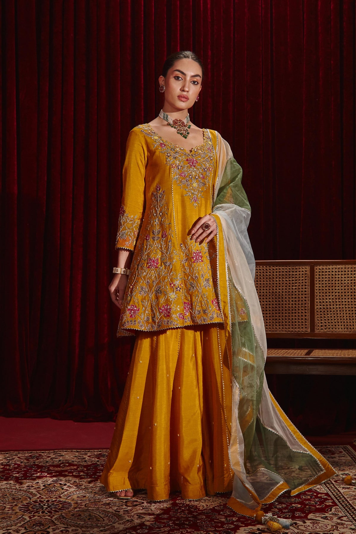 Mustard Anahita Sharara Set