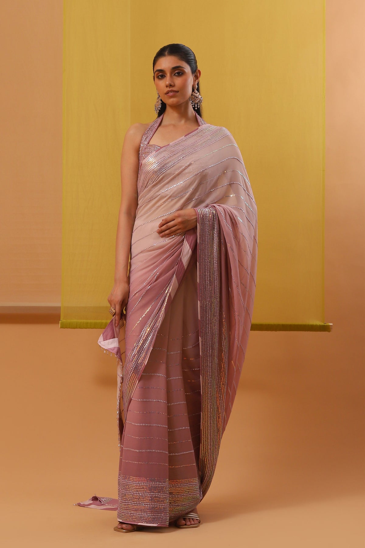 Soft Pink Rufi Saree Set